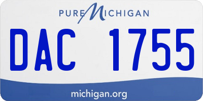 MI license plate DAC1755