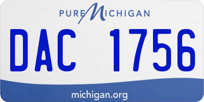 MI license plate DAC1756