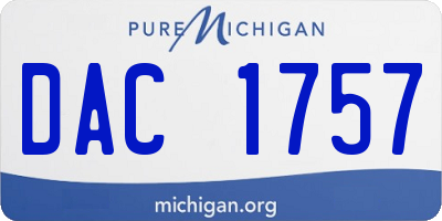 MI license plate DAC1757