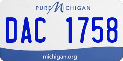 MI license plate DAC1758