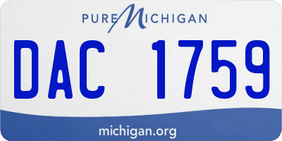 MI license plate DAC1759