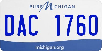 MI license plate DAC1760