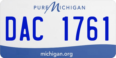 MI license plate DAC1761