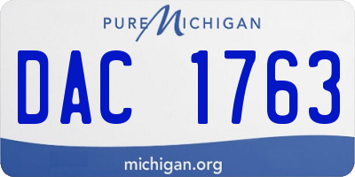 MI license plate DAC1763