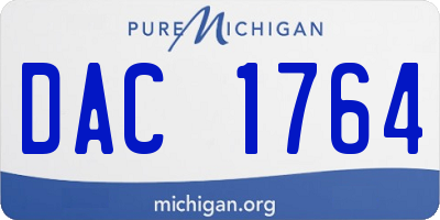 MI license plate DAC1764