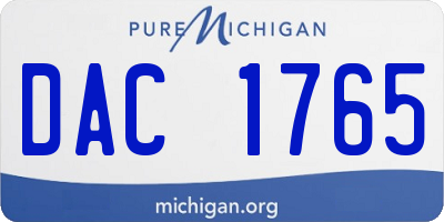 MI license plate DAC1765