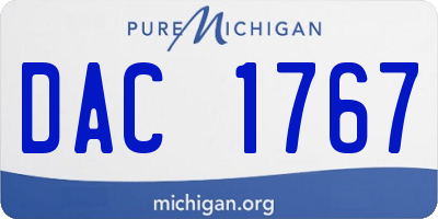 MI license plate DAC1767