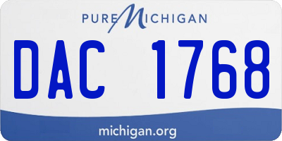 MI license plate DAC1768