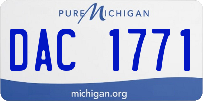 MI license plate DAC1771