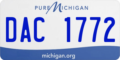 MI license plate DAC1772