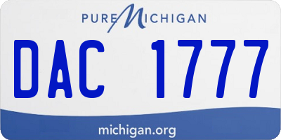 MI license plate DAC1777