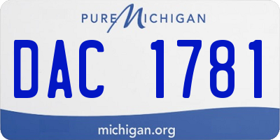 MI license plate DAC1781