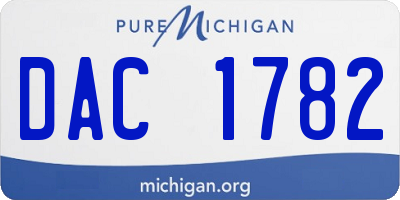 MI license plate DAC1782