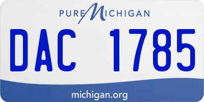 MI license plate DAC1785