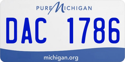 MI license plate DAC1786