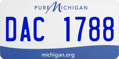 MI license plate DAC1788