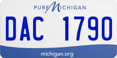 MI license plate DAC1790