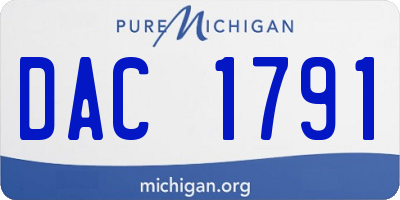 MI license plate DAC1791