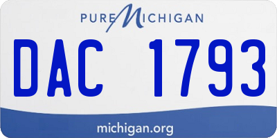 MI license plate DAC1793