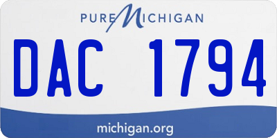 MI license plate DAC1794