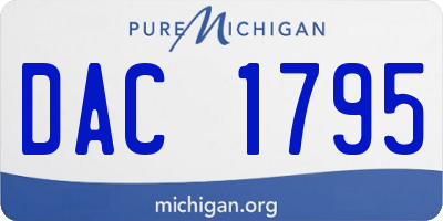 MI license plate DAC1795