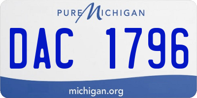 MI license plate DAC1796