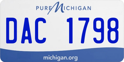 MI license plate DAC1798