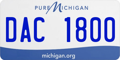 MI license plate DAC1800