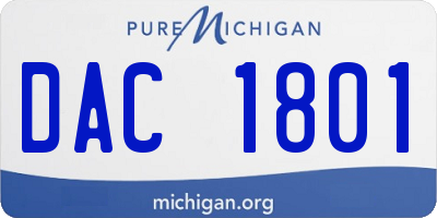 MI license plate DAC1801