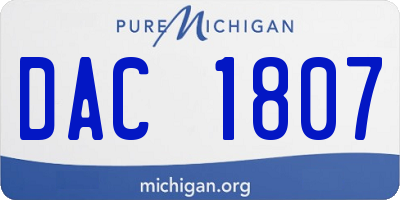 MI license plate DAC1807