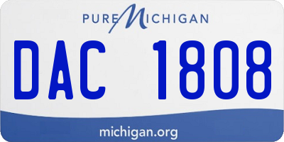 MI license plate DAC1808