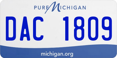 MI license plate DAC1809