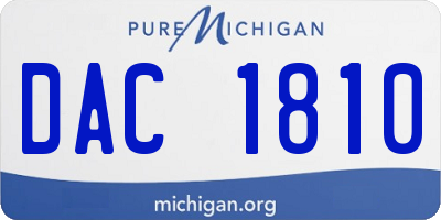 MI license plate DAC1810