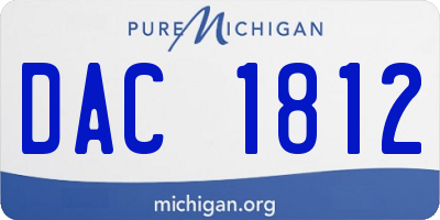 MI license plate DAC1812