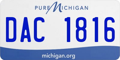 MI license plate DAC1816