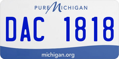MI license plate DAC1818