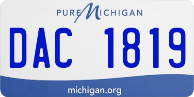 MI license plate DAC1819