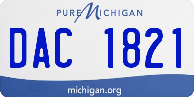 MI license plate DAC1821