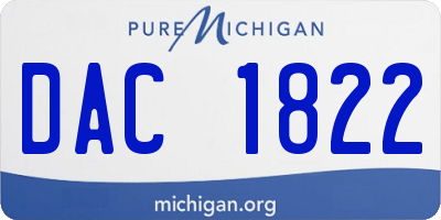 MI license plate DAC1822