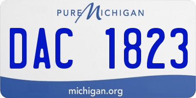 MI license plate DAC1823