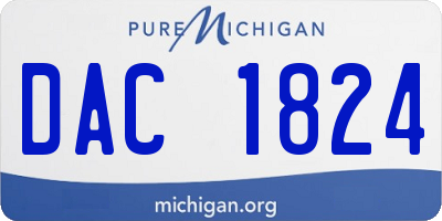 MI license plate DAC1824