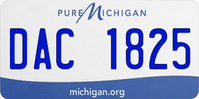 MI license plate DAC1825