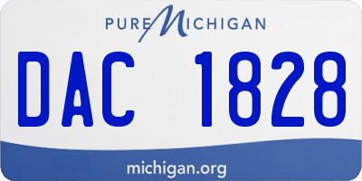 MI license plate DAC1828
