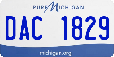 MI license plate DAC1829