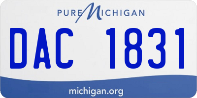 MI license plate DAC1831