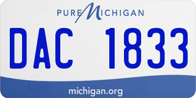 MI license plate DAC1833