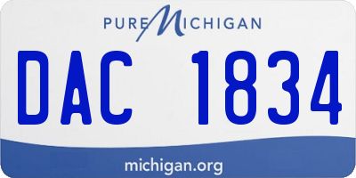 MI license plate DAC1834