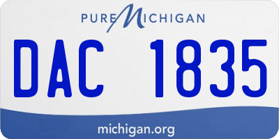 MI license plate DAC1835