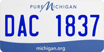 MI license plate DAC1837