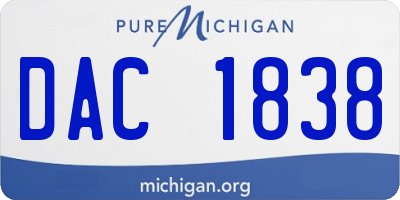 MI license plate DAC1838